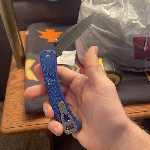 Buck 110 Rocky Mountain Elk Foundation Knife RMEF Folding Blade - NEW Rare - Picture 6 of 11